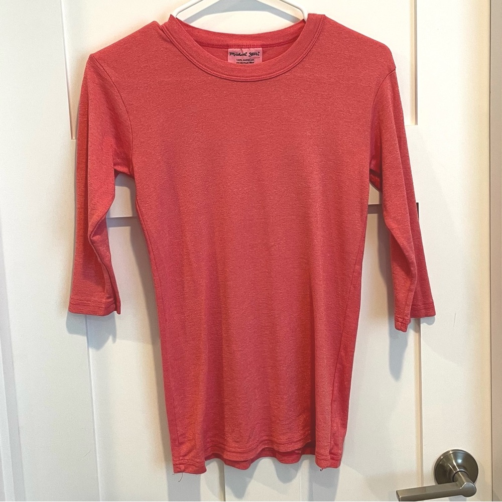 Michael Stars Shine 3/4 Sleeve Pink Tee OS NWOT